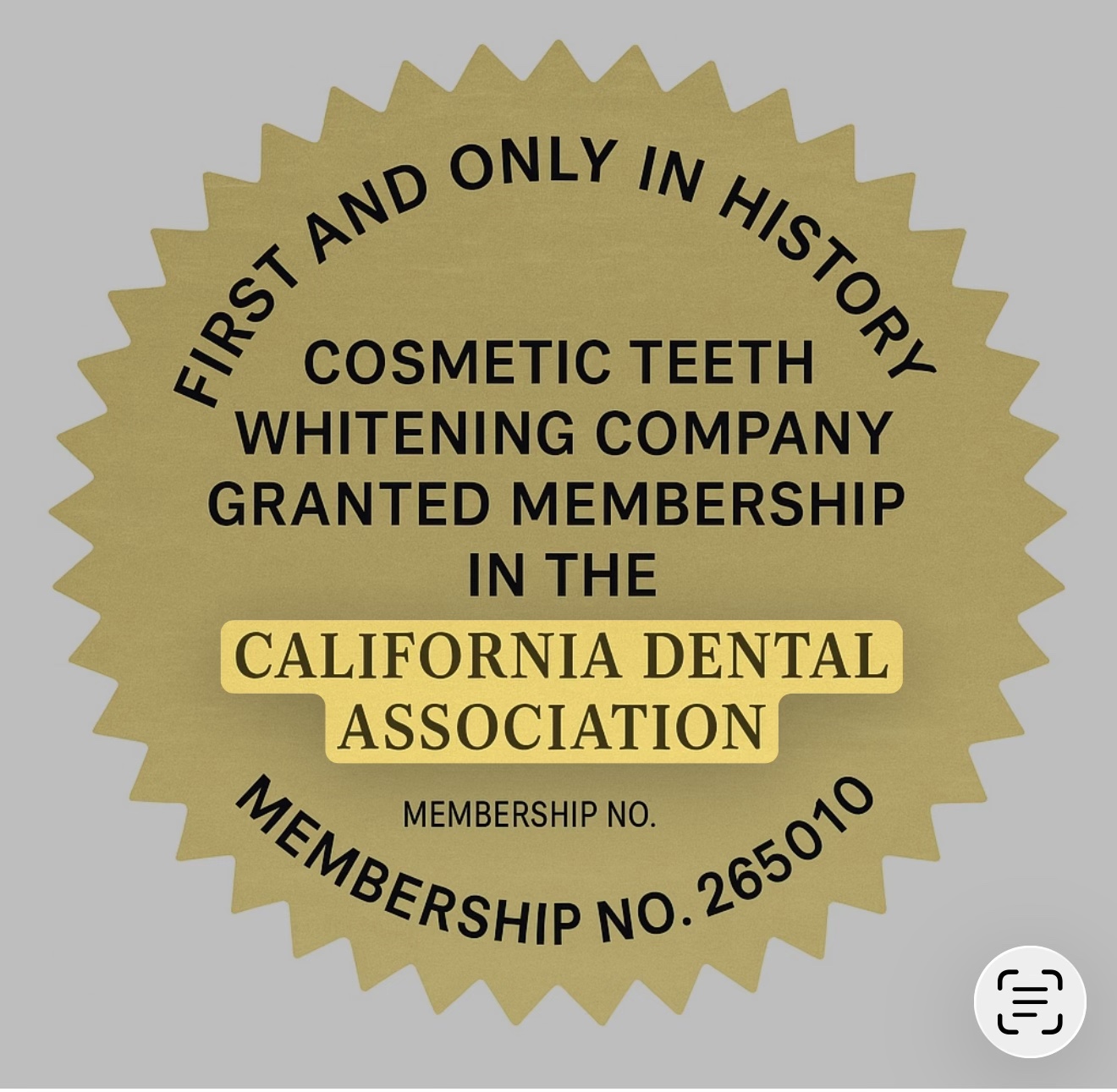California Dental Association membership credential supplied by Goddess 1